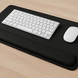 2 Ergonomic Memory Foam Desk Mat with Wrist Support for Typing